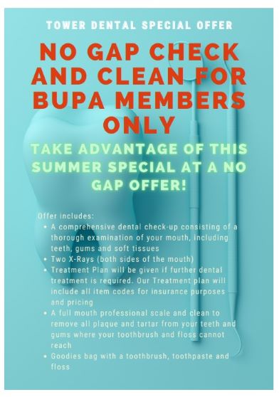No Gap Check and Clean for BUPA Members Only